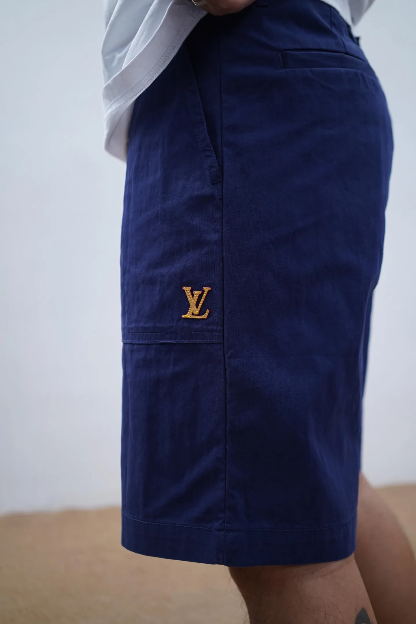 Louis Vuitton/Louis Vuitton LV logo indigo blue denim shorts